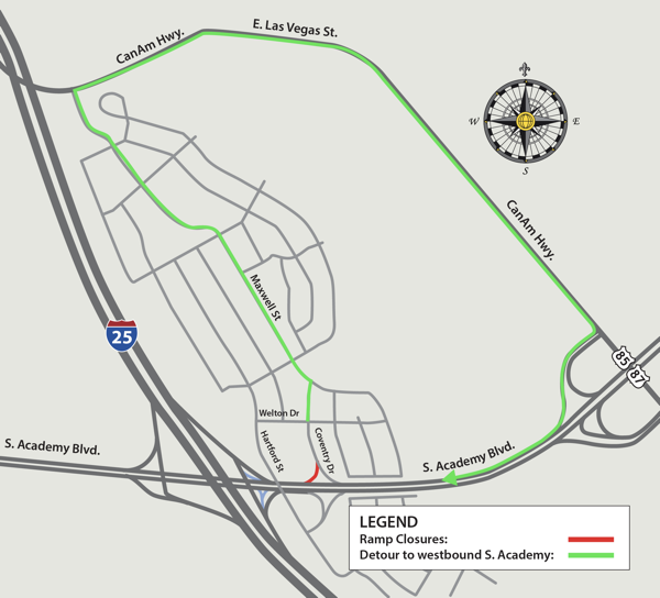 MAMSIP Detour Map A map showing the detours and closures